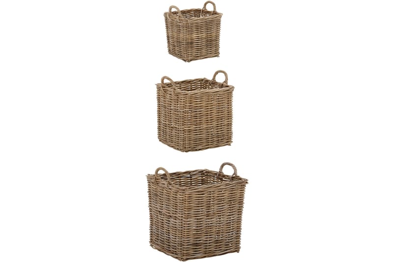 PORTSLADE Korgset Grå - Förvaring - Småförvaring - Förvaringskorg - Flätad korg & rottingkorg