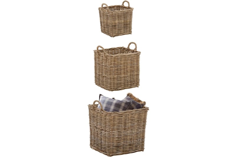 PORTSLADE Korgset Grå - Förvaring - Småförvaring - Förvaringskorg - Flätad korg & rottingkorg