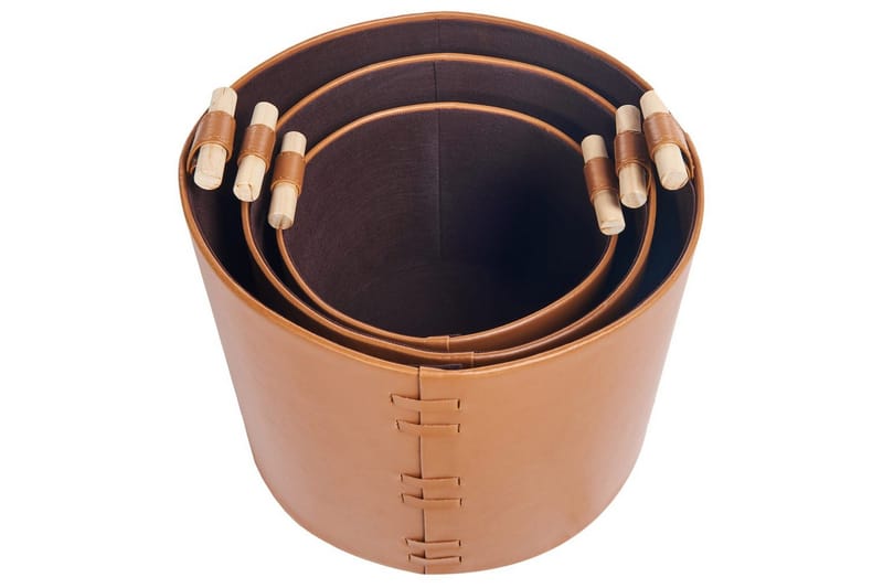 Korg Aram set om 3 Brun - Brun - Förvaring - Småförvaring - Förvaringskorg - Flätad korg & rottingkorg