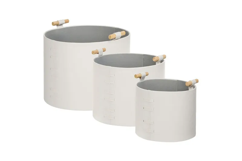 Korg Aram set om 3 Vit, Vit