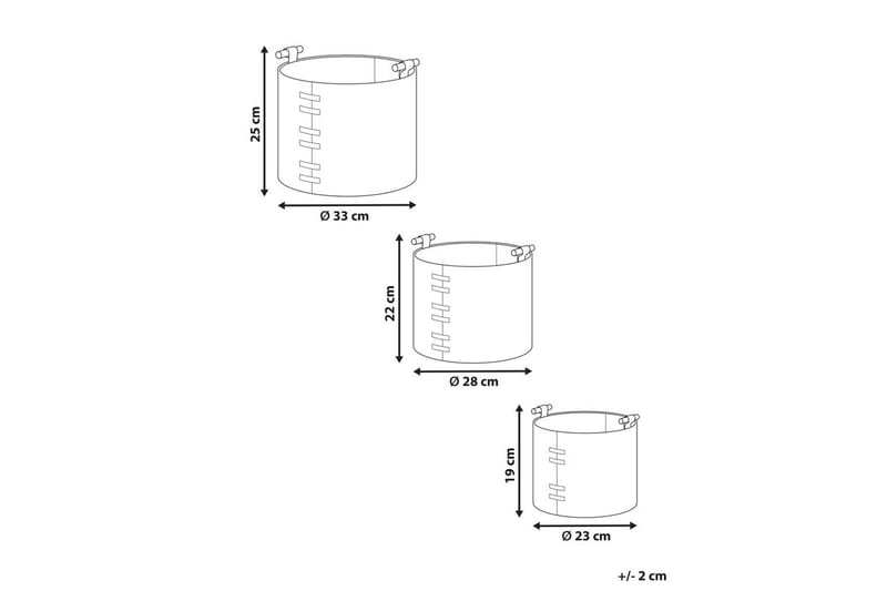 Korg Aram set om 3 Vit - Vit - Förvaring - Småförvaring - Förvaringskorg - Flätad korg & rottingkorg