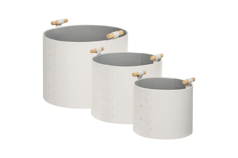 Korg Aram set om 3 Vit - Vit - Förvaring - Småförvaring - Förvaringskorg - Flätad korg & rottingkorg