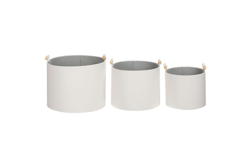 Korg Aram set om 3 Vit - Vit - Förvaring - Småförvaring - Förvaringskorg - Flätad korg & rottingkorg