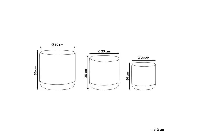 Korg Basima set om 3 Beige, grå - Beige, grå - Förvaring - Småförvaring - Förvaringskorg - Flätad korg & rottingkorg