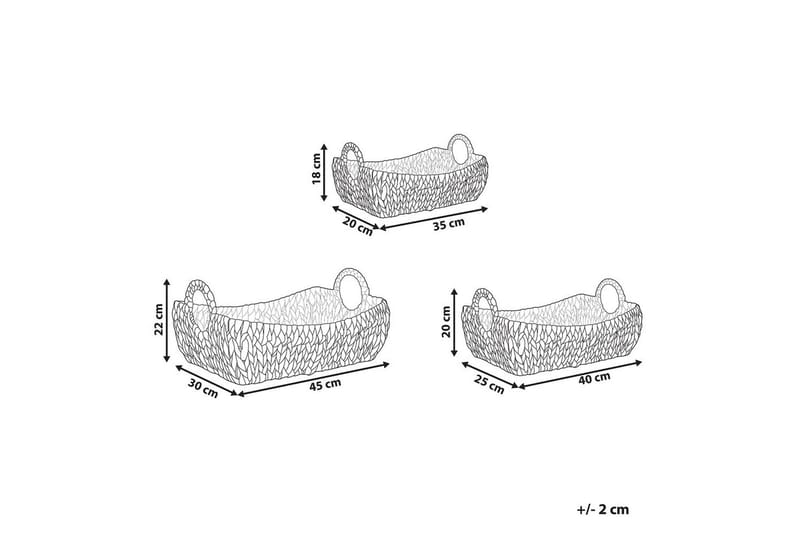Korg Campha set om 3 - Förvaring - Småförvaring - Förvaringskorg - Flätad korg & rottingkorg