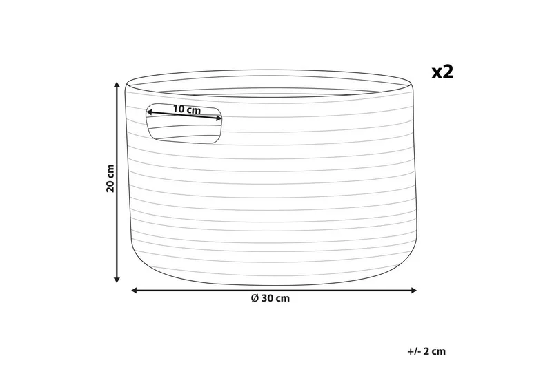 Korg Chiniot set om 2 Beige/naturlig - Beige/naturlig - Förvaring - Småförvaring - Förvaringskorg - Flätad korg & rottingkorg