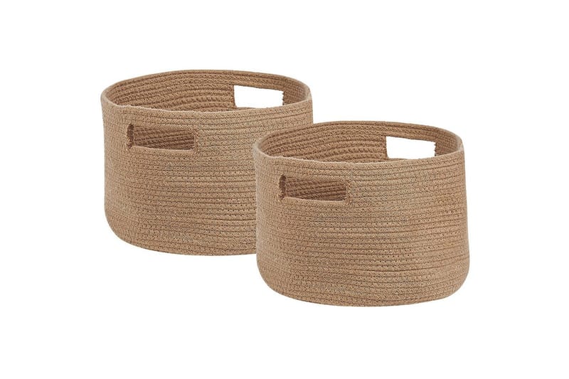 Korg Chiniot set om 2 Beige/naturlig - Beige/naturlig - Förvaring - Småförvaring - Förvaringskorg - Flätad korg & rottingkorg