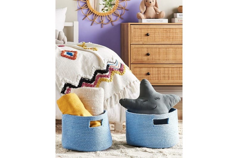 Korg Chiniot set om 2 Blå - Blå - Förvaring - Småförvaring - Förvaringskorg - Flätad korg & rottingkorg