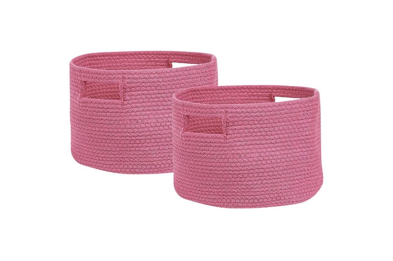 Korg Chiniot set om 2 Rosa - Rosa - Förvaring - Småförvaring - Förvaringskorg - Flätad korg & rottingkorg