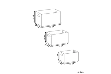 Korg Larsa set om 3 Vit - Vit - Förvaring - Småförvaring - Förvaringskorg - Flätad korg & rottingkorg