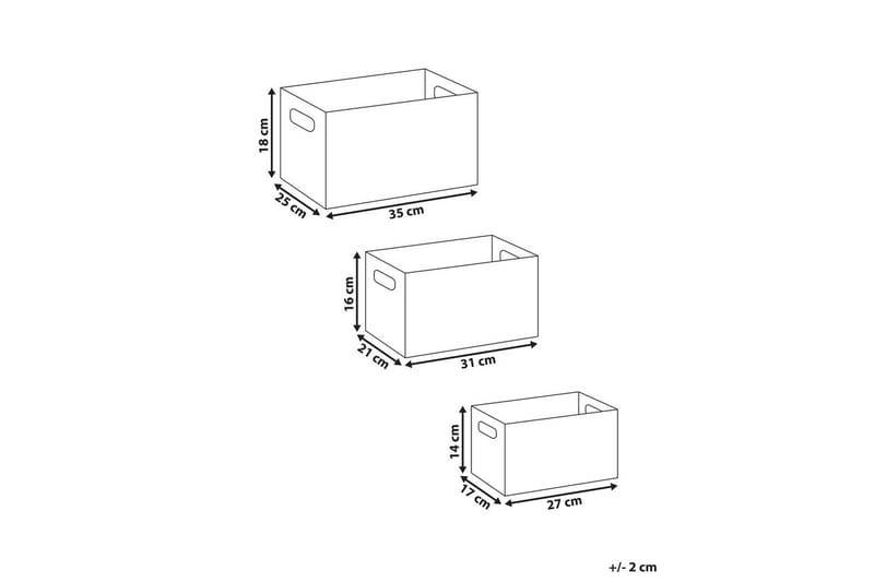 Korg Larsa set om 3 Vit/Svart - Vit/Svart - Förvaring - Småförvaring - Förvaringskorg - Flätad korg & rottingkorg
