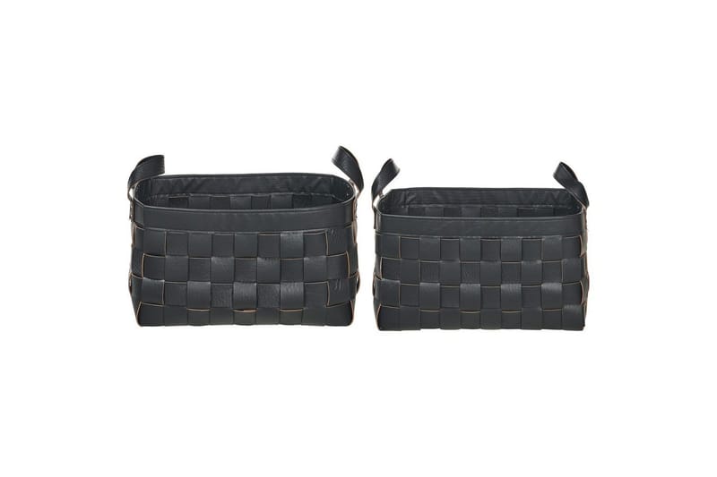 Korg Sippar set om 2 Svart - Svart - Förvaring - Småförvaring - Förvaringskorg - Flätad korg & rottingkorg