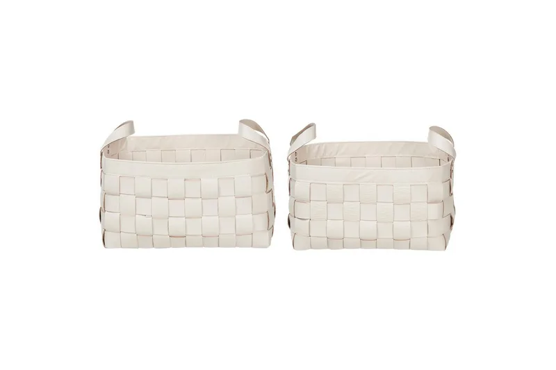 Korg Sippar set om 2 Vit - Vit - Förvaring - Småförvaring - Förvaringskorg - Flätad korg & rottingkorg