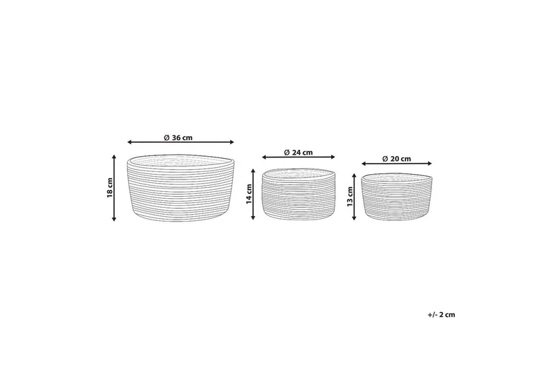 Korg Tajori set om 3 - Förvaring - Småförvaring - Förvaringskorg - Flätad korg & rottingkorg