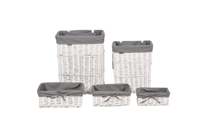 Tvättkorgar Ella Grå/vit - Grå/vit - Möbler - Tillbehör & accessoarer - Badrumstillbehör