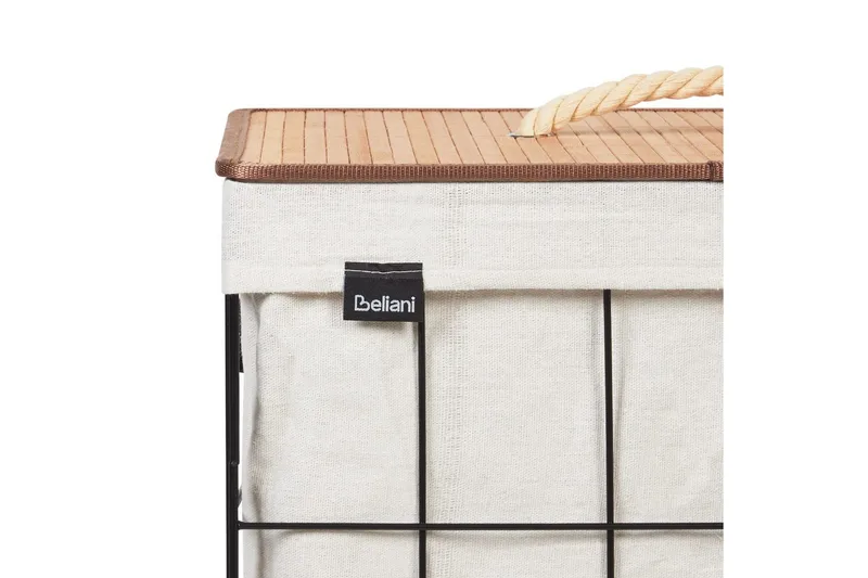 Tvättkorgar Mirissa Svart/vit/ljus trä - Svart/vit/ljus trä - Möbler - Tillbehör & accessoarer - Badrumstillbehör