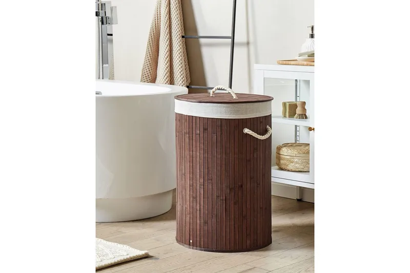 Tvättkorgar Sannar Brun/Vit - Brun/Vit - Möbler - Tillbehör & accessoarer - Badrumstillbehör