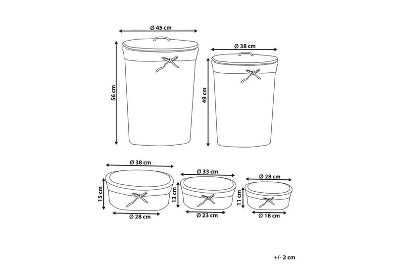 Tvättkorgar Vakari Grå/vit - Grå/vit - Förvaring - Småförvaring - Förvaringskorg - Flätad korg & rottingkorg