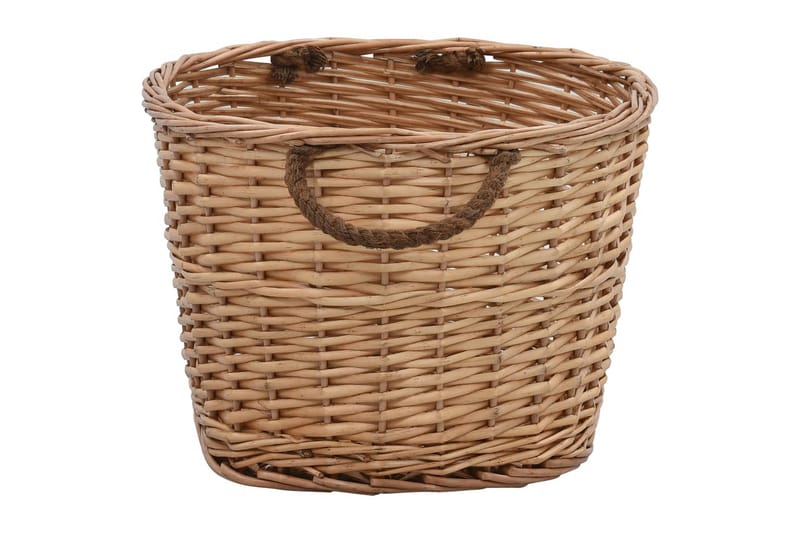 Vedkorg med bärhandtag 58x42x29 cm naturlig pil - Brun - Förvaring - Småförvaring - Förvaringskorg - Vedkorg