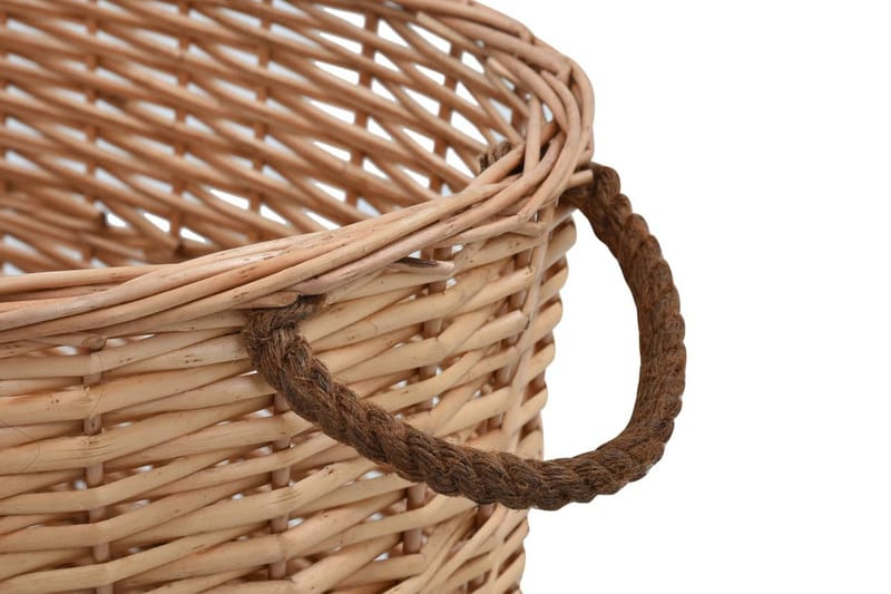 Vedkorg med bärhandtag 58x42x29 cm naturlig pil - Brun - Förvaring - Småförvaring - Förvaringskorg - Vedkorg