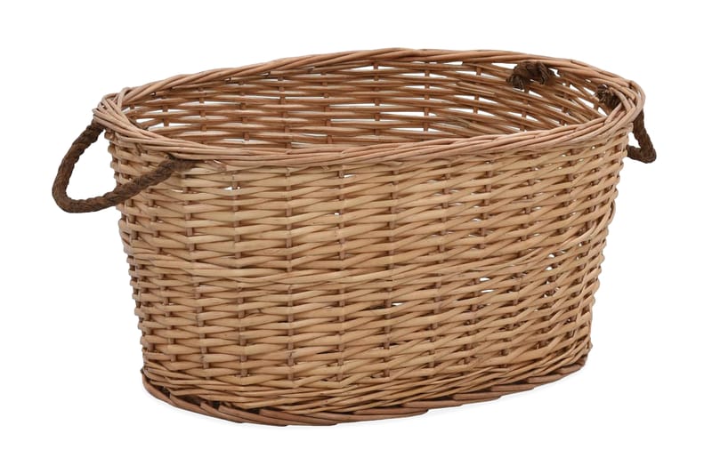 Vedkorg med bärhandtag 58x42x29 cm naturlig pil - Brun - Vedförvaring - Vedkorg