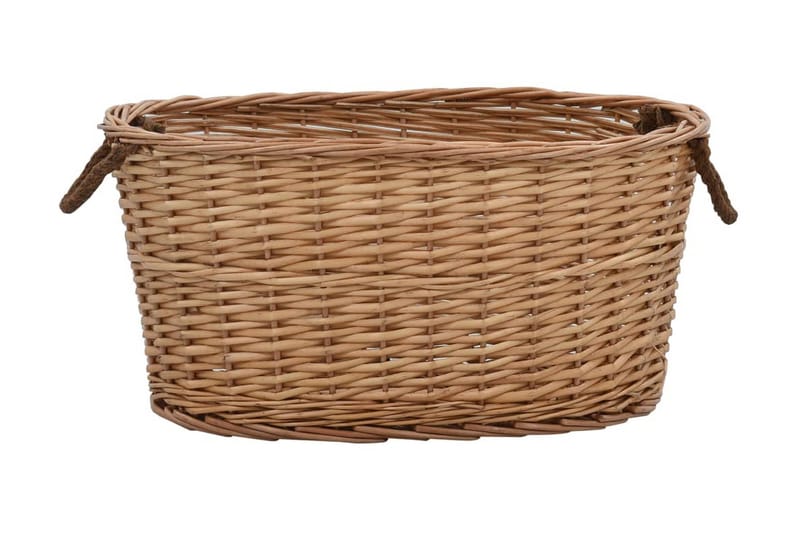 Vedkorg med bärhandtag 58x42x29 cm naturlig pil - Brun - Förvaring - Småförvaring - Förvaringskorg - Vedkorg