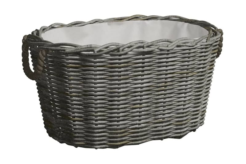 Vedkorg med bärhandtag 60x40x28 cm grå pil - Vedförvaring - Vedkorg