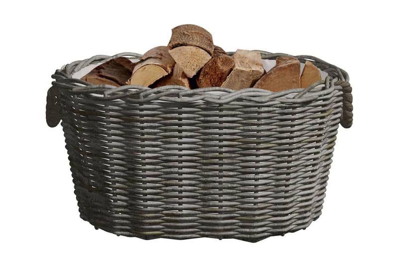 Vedkorg med bärhandtag 60x40x28 cm grå pil - Grå - Förvaring - Småförvaring - Förvaringskorg - Vedkorg