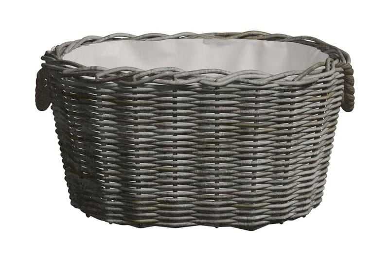 Vedkorg med bärhandtag 60x40x28 cm grå pil - Grå - Förvaring - Småförvaring - Förvaringskorg - Vedkorg