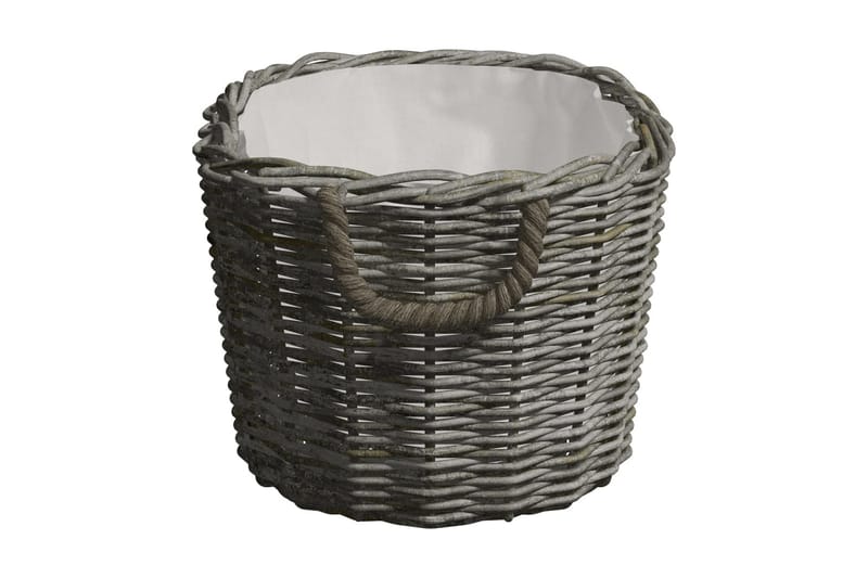 Vedkorg med bärhandtag 60x40x28 cm grå pil - Grå - Förvaring - Småförvaring - Förvaringskorg - Vedkorg