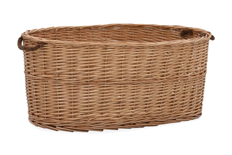 Vedkorg med bärhandtag 78x54x34 cm naturlig pil - Brun - Förvaring - Småförvaring - Förvaringskorg - Vedkorg