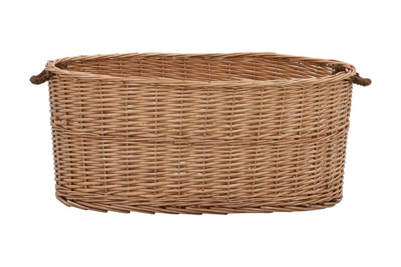 Vedkorg med bärhandtag 78x54x34 cm naturlig pil - Brun - Förvaring - Småförvaring - Förvaringskorg - Vedkorg