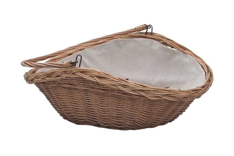 Vedkorg med handtag 57x46,5x52 cm brun pil - Brun - Förvaring - Småförvaring - Förvaringskorg - Vedkorg