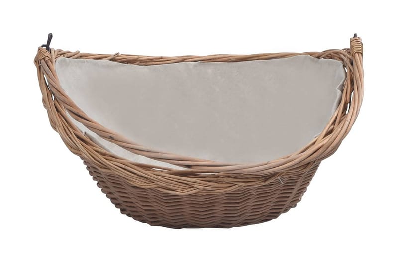 Vedkorg med handtag 57x46,5x52 cm brun pil - Brun - Förvaring - Småförvaring - Förvaringskorg - Vedkorg