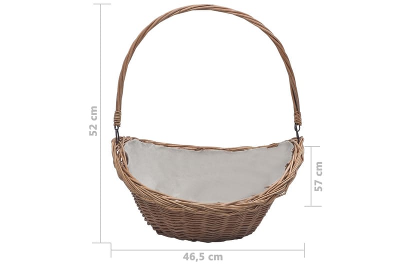 Vedkorg med handtag 57x46,5x52 cm brun pil - Brun - Förvaring - Småförvaring - Förvaringskorg - Vedkorg