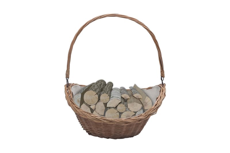 Vedkorg med handtag 57x46,5x52 cm brun pil - Brun - Förvaring - Småförvaring - Förvaringskorg - Vedkorg