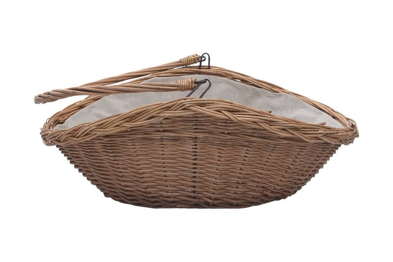 Vedkorg med handtag 57x46,5x52 cm brun pil - Brun - Förvaring - Småförvaring - Förvaringskorg - Vedkorg