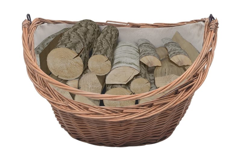 Vedkorg med handtag 60x44x55 cm naturlig pil - Brun - Förvaring - Småförvaring - Förvaringskorg - Vedkorg