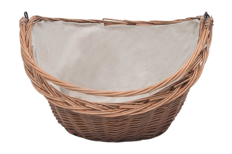 Vedkorg med handtag 60x44x55 cm naturlig pil - Brun - Förvaring - Småförvaring - Förvaringskorg - Vedkorg