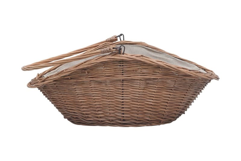 Vedkorg med handtag 60x44x55 cm naturlig pil - Brun - Förvaring - Småförvaring - Förvaringskorg - Vedkorg