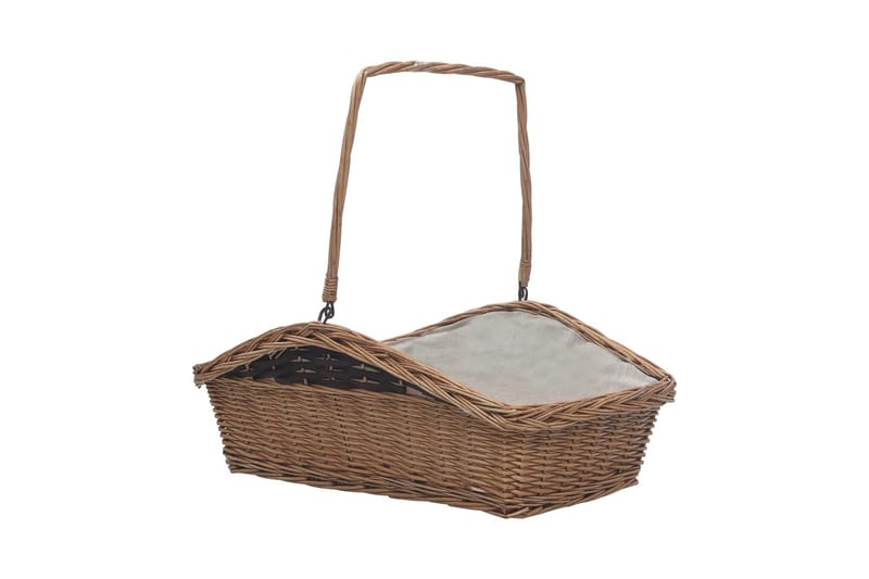 Vedkorg med handtag 61,5x46,5x58 cm brun pil - Brun - Förvaring - Småförvaring - Förvaringskorg - Vedkorg