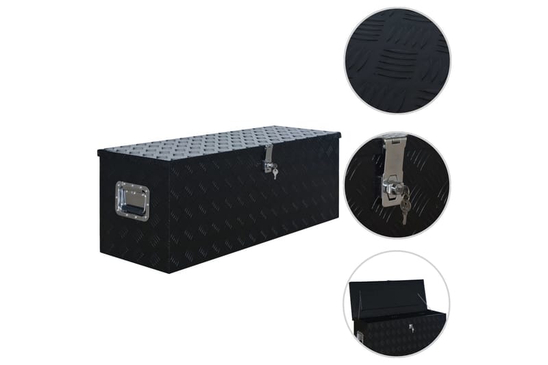 Aluminiumlåda 1085x370x400 mm svart - Svart - Förvaring - Småförvaring - Förvaringslådor