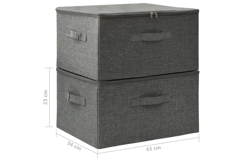 Förvaringslåda 2 st tyg 43x34x23 cm antracit - Antracit - Förvaring - Småförvaring - Förvaringslådor
