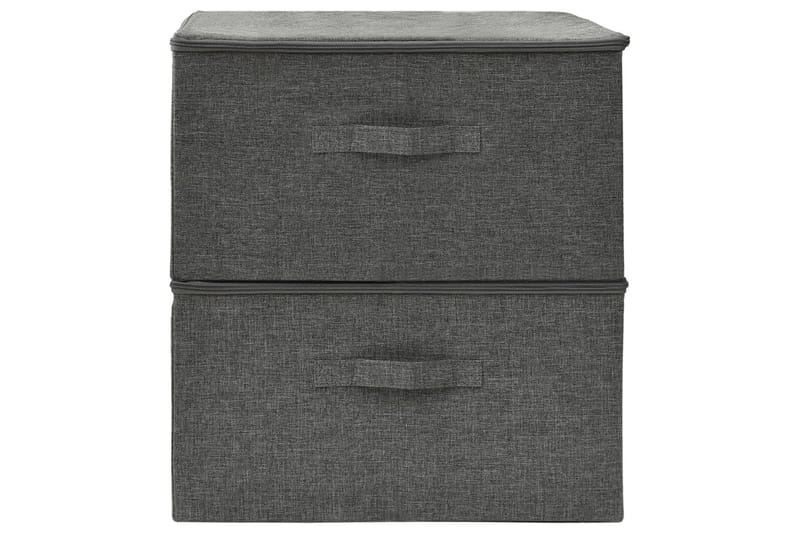 Förvaringslåda 2 st tyg 43x34x23 cm antracit - Antracit - Förvaring - Småförvaring - Förvaringslådor
