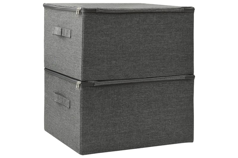 Förvaringslåda 2 st tyg 43x34x23 cm antracit - Antracit - Förvaring - Småförvaring - Förvaringslådor