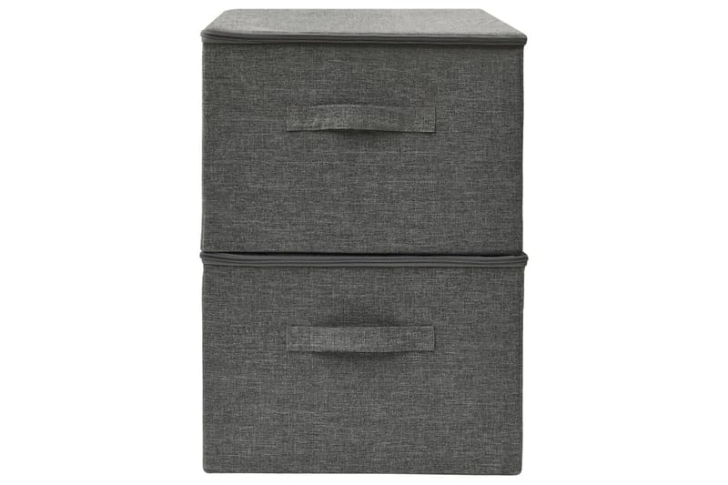 Förvaringslåda 2 st tyg 43x34x23 cm antracit - Antracit - Förvaring - Småförvaring - Förvaringslådor