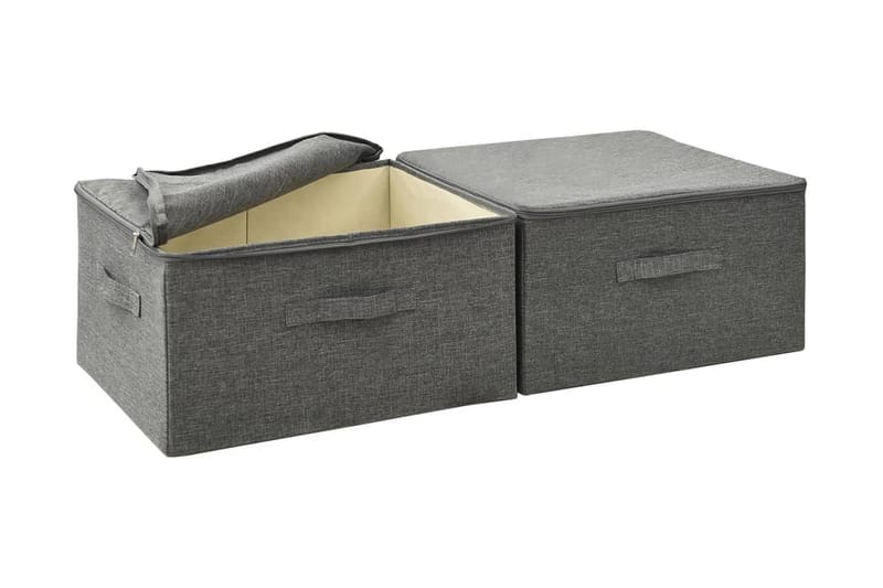 Förvaringslåda 2 st tyg 43x34x23 cm antracit - Antracit - Förvaring - Småförvaring - Förvaringslådor