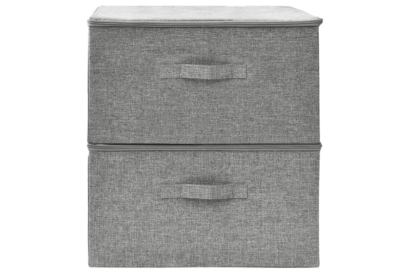 Förvaringslåda 2 st tyg 43x34x23 cm grå - Grå - Förvaring - Småförvaring - Förvaringslådor