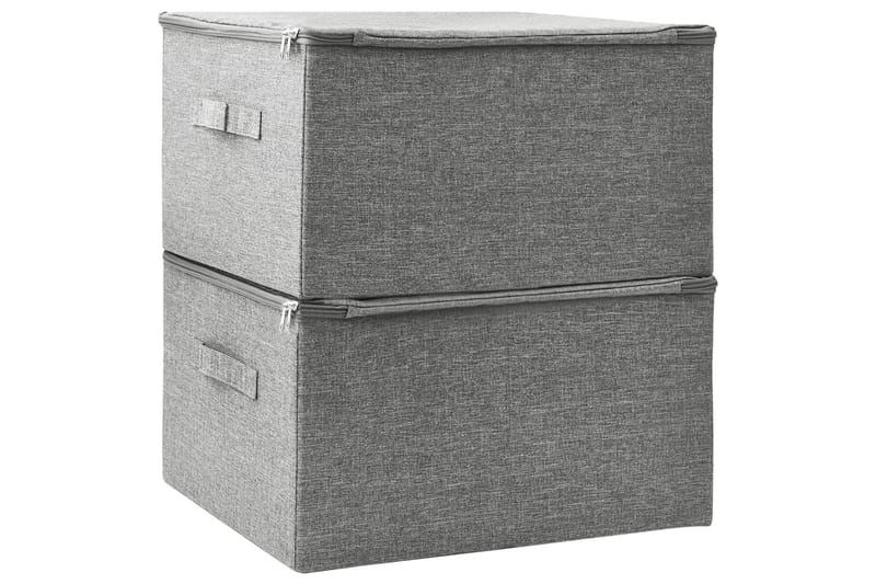 Förvaringslåda 2 st tyg 43x34x23 cm grå - Grå - Förvaring - Småförvaring - Förvaringslådor