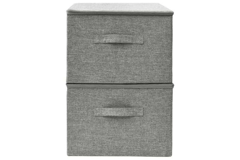 Förvaringslåda 2 st tyg 43x34x23 cm grå - Grå - Förvaring - Småförvaring - Förvaringslådor